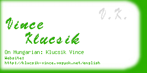 vince klucsik business card